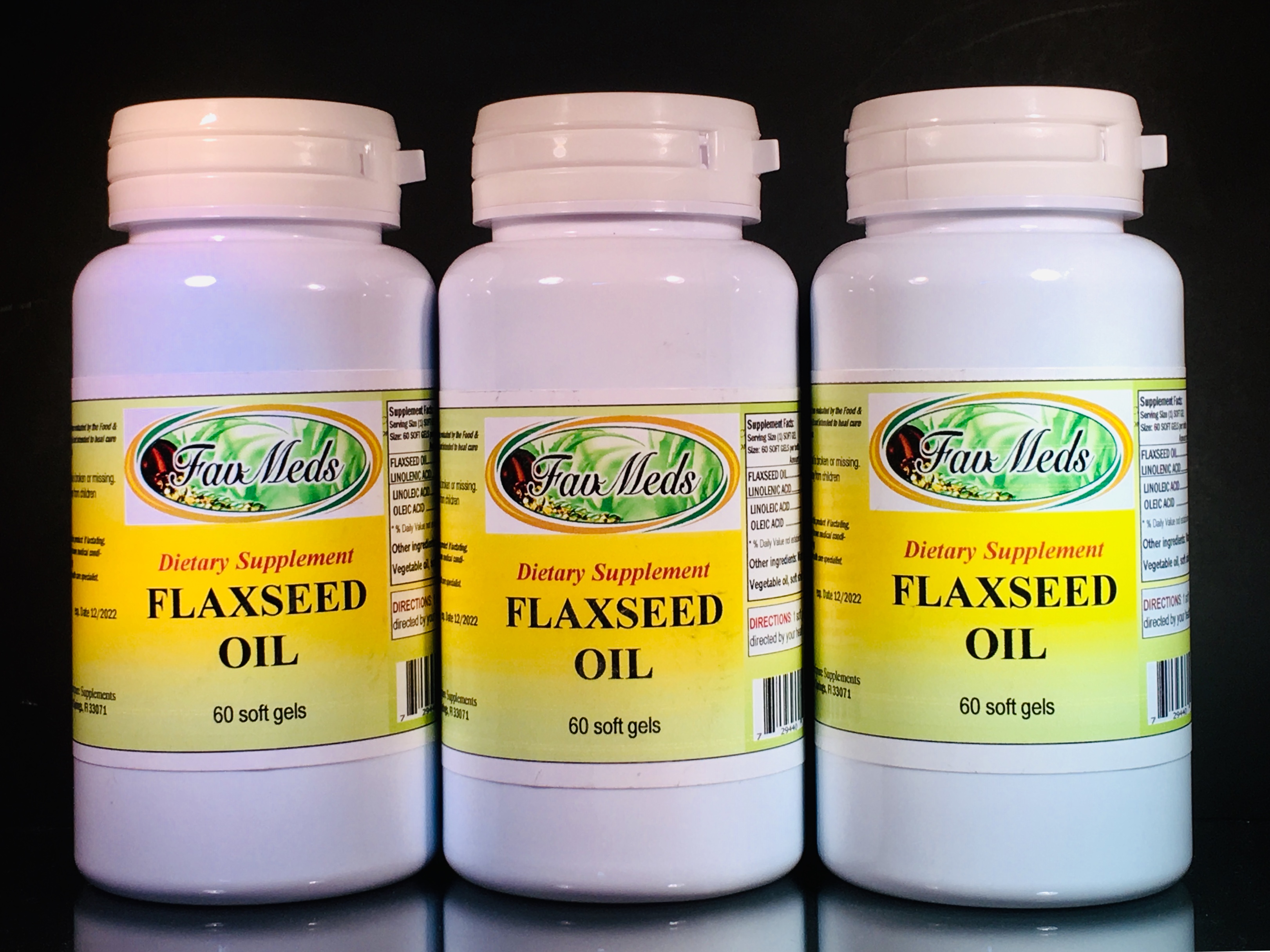 Flax seed Oil 1000mg - 180 (3x60) soft gels